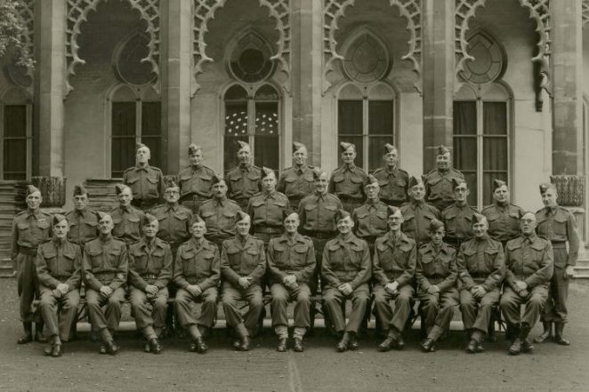 Headquarters Platoon 15th Battalion (Brighton) 2nd October 1944. Middle Row 6th from left: Albert Simmonds | From the private collection of Tony Simmonds