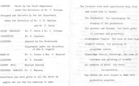 'Pygmalion': the school play, December 1965