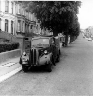 My Ford Prefect van outside our house c.1963 | Photo by John Desborough