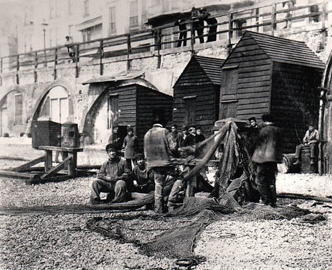 Fishermen in 1909 | Image reproduced with permission from Brighton History Centre