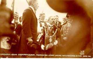 The Mayor of Brighton and the Duke of Richmond laying the foundation stone for the new building in Dyke Road, June 1912