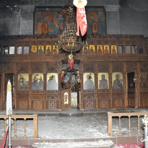 Greek Orthodox Church: fire damage 2010 | Photo by Tony Mould