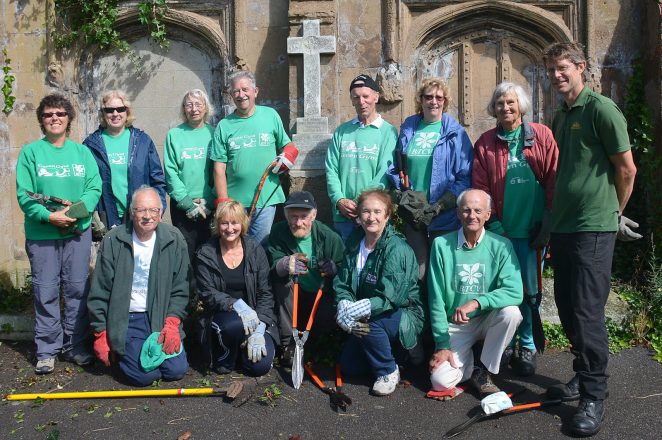 Some members of the Green Gym pictured during work in St Nicholas' Brighton churchyard | Photo by Tony Mould