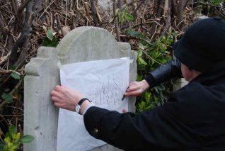 A technique to capture the inscription | Photo by Tony Mould