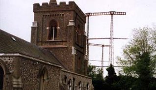 Gasometer half demolished