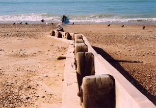 Groynes along Hove seafront