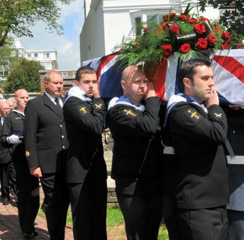 The coffin bearers were members of the Royal Navy and the RAF | Photo by Tony Mould