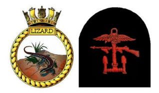 Ship's Badge (unofficial design) and Combined Operations uniform insignia | Artwork: Tony Drury