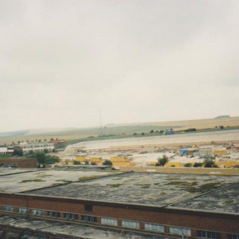 The old ITT Creed site after demolition, with the new Asda building on the right, c. 1987 | Photo by Hugh Fermer, now in the private collection of Peter Groves