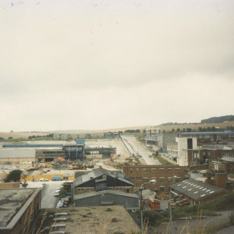 View from KTM rear car park, winter 1986/1987 | Photo by Hugh Fermer, now in the private collection of Peter Groves