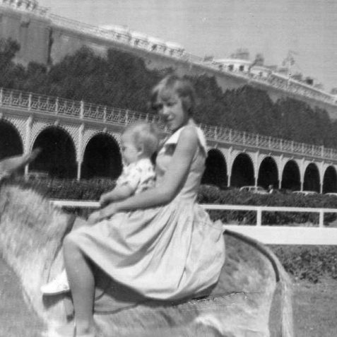On a donkey at the seafront | From the private collection of Jennifer Tonks