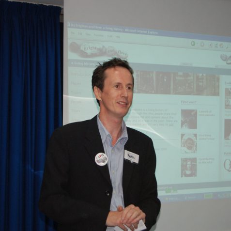 Jack Latimer, the founder of My Brighton and Hove website, gives a presentation about the site. | Photo by Tony Mould