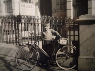 Me, with my cousin's bike outside Evercliff Guest House. | From the private collection of Michael Brittain