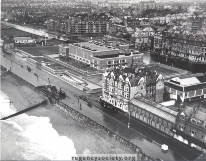 Hove seafront showing King Alfred Centre 1945 | Image reproduced with kind permission of The Regency Society and The James Gray Collection