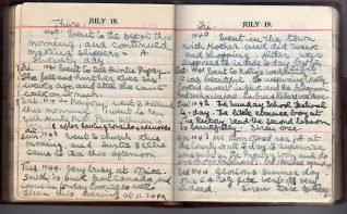 Margery Barrett's diary for 18-19 July, 1940-45 | Contributed to Letter in the Attic by Liz Thomas. Click to see fullsize.