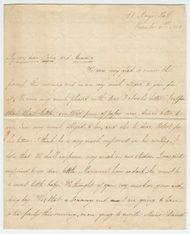 Letter of Sarah Jane Isabella Wolf Alexander