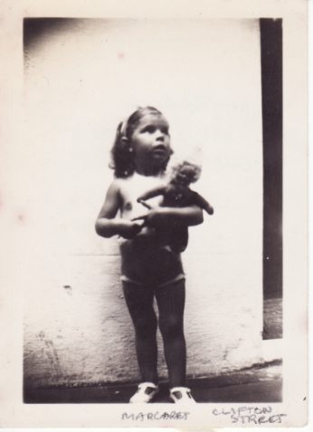 Photo of Margaret Rich aged 2 in Clifton Street, Brighton, 1935