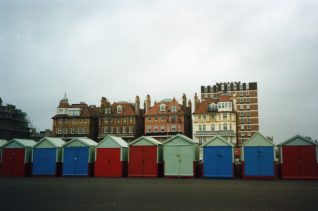 Photograph of beach huts in Hove by Sharon Forsdyke