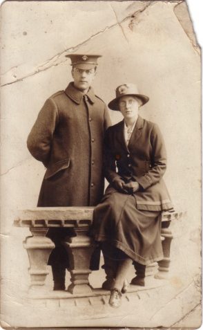 Photograph of Jack Leech in uniform and Amelia Rose Leech