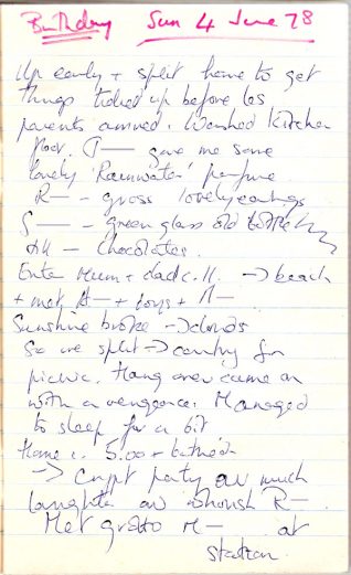 Extract from J's diary. Click to view fullsize. | From the Letter in the Attic project