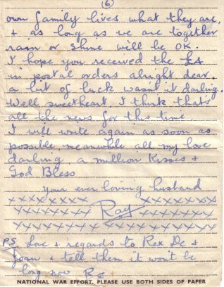 Letter from Ray Harris to Doreen,  1945. Click to see full-size. | Reproduced by kind permission of Jenny Hall