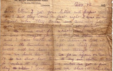 Letter from Percy Whitehouse