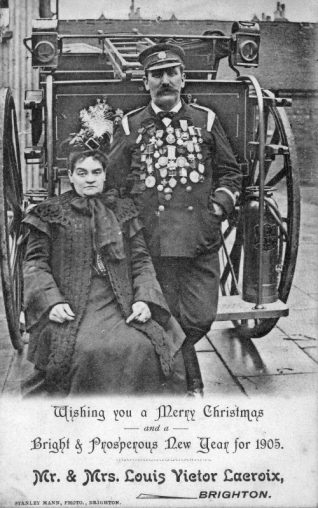 Inspector Louis Victor La Croix, of the Brighton Police Fire-Brigade and his wife | From the private collection of Councillor Geoffrey Wells