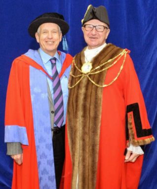 Nicholas Owen with the Mayor of Brighton and Hove, Councillor Brian Fitch | ©Tony Mould: images copyright protected