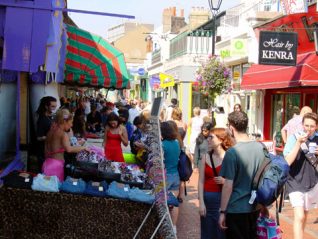 Photo of typical North Laine shops | Image reproduced by kind permission of www.imagesbrighton.com