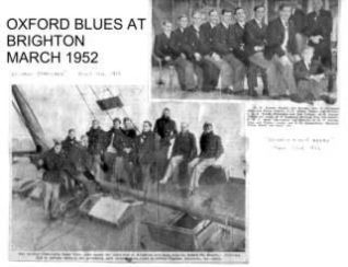 Oxford Blues and the beached 'Rustler' at Brighton | Photo supplied by Arthur Loosley, Brighton and Hove Herald