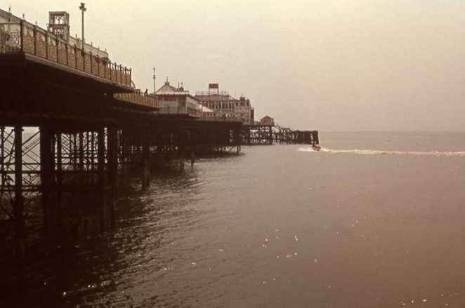 Palace Pier - early 1970s - showing the theatre which was demolished by a barge in 1973 | Donated to the site by John Lamper