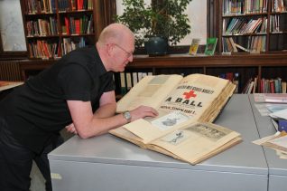 Paul shows some of the many resources available at the History Centre | Photo by Tony Mould