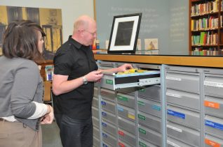 Paul shows some of the many resources available at the History Centre | Photo by Tony Mould