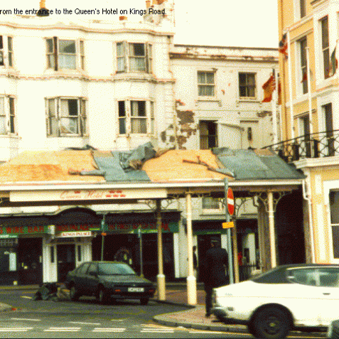 Roofing blown from the entrance to the Queens Hotel, Kings Road | Image from the 'My Brighton' exhibit