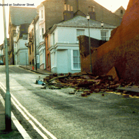 A brick wall collapsed in Southover Street | Image from the 'My Brighton' exhibit
