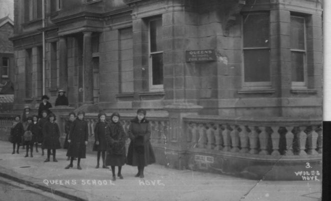 Pupils outside Queens School | From the private collection of Anthony Brown