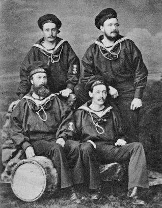A group of Royal Naval Artillery Volunteers, pictured in 1877 | From a private collection