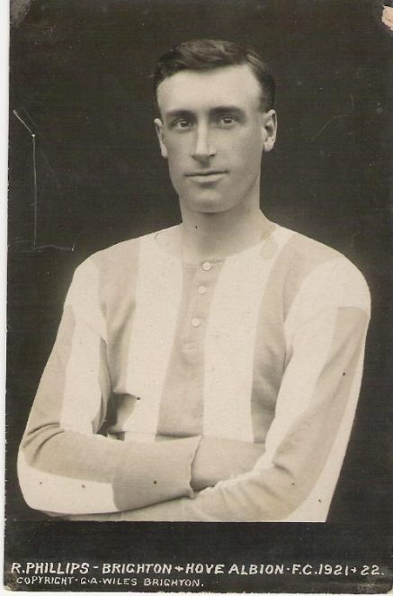 Photograph showing R. Phillips in Brighton & Hove Albion Colours 1921-22 | From the private collection of Alan Phillips