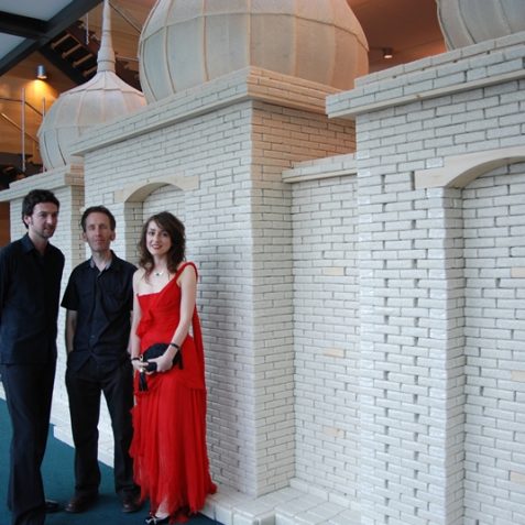 Guyan Porter, Chris Biddlecombe and Emilia Telese, the artists of The Edible Construction Company | Photo by Tony Mould