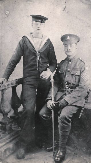 Robert Dine R.N. & Luke Dine Royal Sussex Regt. | From the private collection of C West