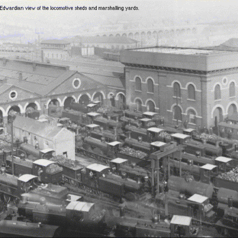 An Edwardian view of the locomotive sheds and marshalling yards