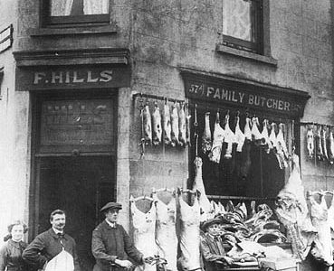 Hills Butchers, photograph c1914