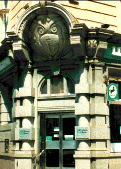 Typical bank built of stone
