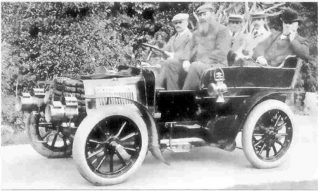 Sir Harry Preston (driving) and W G Grace (front passenger). Other passengers: Dr R. Bencroft, G.W.Beldham and Capt. Hoare. | Contributed by Mr Tony Preston