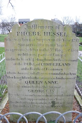 Gravemarker of Phoebe Hessel | Photo by Tony Mould