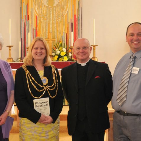 The Mayor with Father George and festival organisers | Photo by Tony Mould