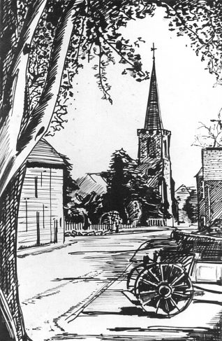 Stanmer Village | Drawing by Bob Herrick