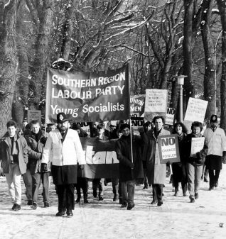 Student march at The Level 1986: click on the image to open a larger version | Reproduced with courtesy of The Argus