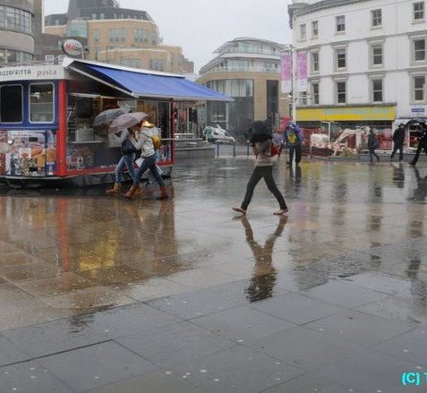 A waterlogged Churchill Square | Photo by Tony Mould