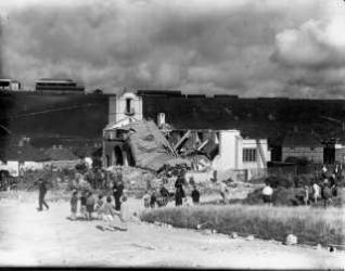 St. Cuthman's Church after the bombing in 1943 | Image reproduced with kind permission from Brighton and Hove in Pictures by Brighton and Hove City Council